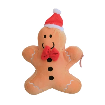 Mézeskalács plüssfigura piros sapkában és nyakkendőben 24cm