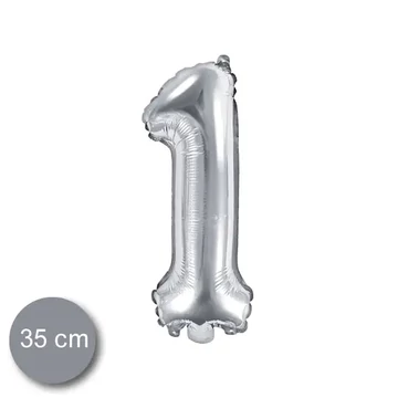 Party évszámos fólialufi ezüst színű 1-es 35cm