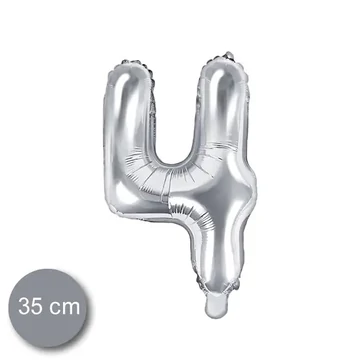 Party évszámos fólialufi ezüst színű 4-es 35cm