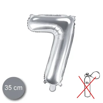 Party évszámos fólialufi ezüst színű 7-es 35cm