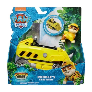 Mancs őrjárat: Jungle Pups Rubble minifigura orrszarvús járművel - Spin Master