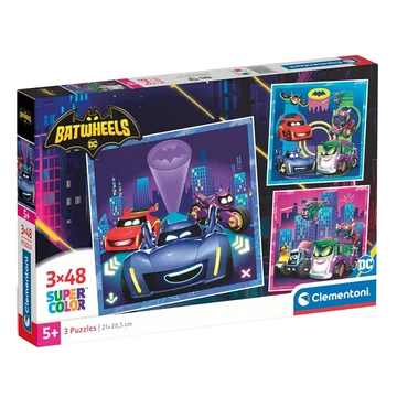 Batwheels 3x48db-os Supercolor puzzle - Clementoni