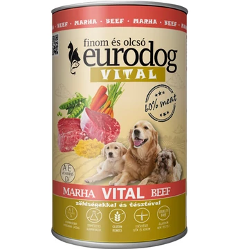 Eurodog vital marha kutyakonzerv 1240g - csak egyedi szállítással vagy személyes átvétellel