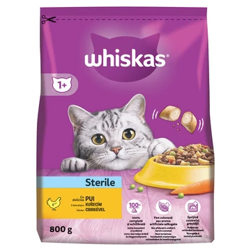 Whiskas sterile csirkés macskaeledel 800g