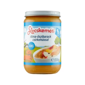 Kecskeméti alma-őszibarack csirkehússal bébiétel 8 hónapos kortól 220 g