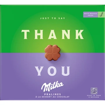 Milka Thank You alpesi tejcsokoládé praliné kakaós krémtöltelékkel 110 g