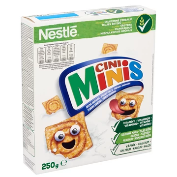 Nestlé Cini Minis ropogós fahéjas gabonapehely teljes kiőrlésű búzával, vitaminokkal és vassal 250 g