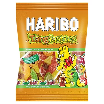 Haribo Tangfastics gyümölcsízű gumicukorka keverék, részben kóla ízesítéssel 100 g