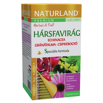 Naturland premium herbal&amp;fruit hársfavirág.echinacea-gránátalma-csipkebogyó tea 24g