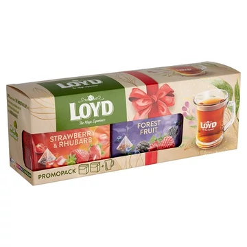 Loyd piramis tea box erdei gyümölcs és eper ízben pohárral 80g