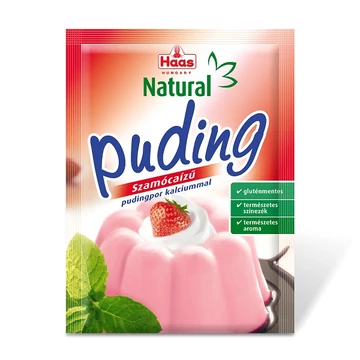 Haas Natural szamóca ízű puding 40g