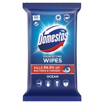 Domestos ocean törlőkendő 60db-os kiszerelésben
