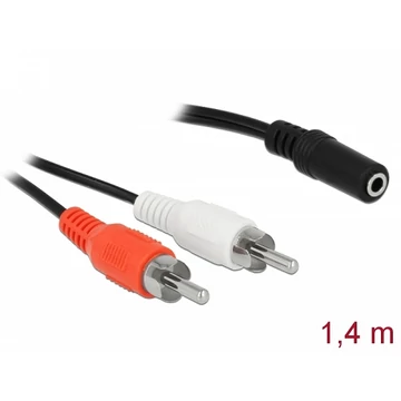 Delock Audio (Hang)kábel 2 x RCA apa   1 x 3,5 mm 3 tűs Sztereo Jack 1,4 m