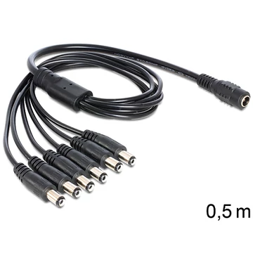 Delock DC elosztókábel, 5.5 x 2.1 mm 1 x anya > 6 x apa