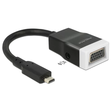 Delock Adapter HDMI-micro D dugó > VGA hüvely audióval