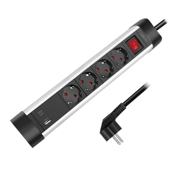 Logilink Aljzat 4 utas + kapcsoló, 4x CEE 7/3, 1x USB-A, 1x USB-C