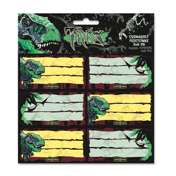 Ars Una: T-Rex csomagolt füzetcímke 3x6db-os
