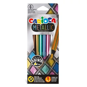 Metallic Maxi háromszög alakú 6db-os színesceruza szett - Carioca
