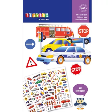 PlayBox: járgányok matrica csomag 3 ív 570db