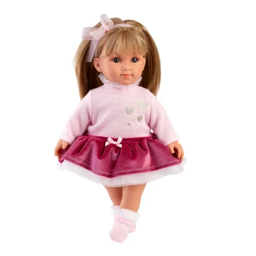 Llorens: Elena 35cm-es baba piros szoknyában