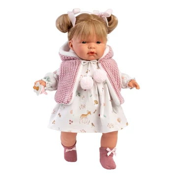 Llorens: Joelle 38cm-es baba hanggal őzikés ruhában