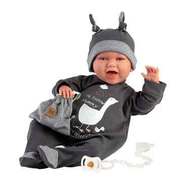 Llorens: Mimo 42cm-es baba hanggal fekete pizsamában