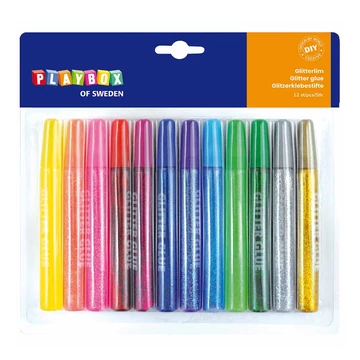 Csillám ragasztó csomag többféle színnel 12x13ml