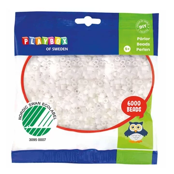 PlayBox: 5mm-es MIDI vasalható gyöngy fehér színben 6000db-os csomag