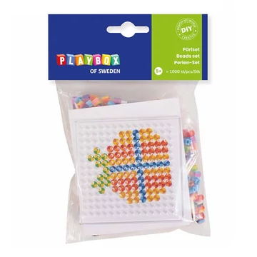 PlayBox: 5mm-es MIDI vasalható gyöngyök - Csíkos darabok 1000db-os csomag