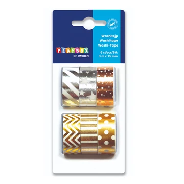 PlayBox: Arany és ezüst dekor ragasztó szalag szett 6db-os