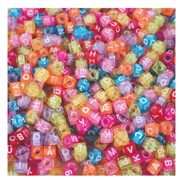 PlayBox: Átlátszó színes betűs és számos gyöngy szett 1000db-os