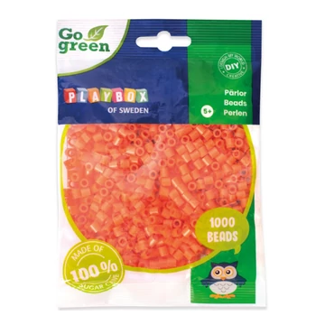 PlayBox: Go Green 5mm-es MIDI vasalható gyöngy 1000db-os narancssárga színben