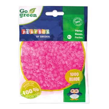 PlayBox: Go Green 5mm-es MIDI vasalható gyöngy 1000db-os pink színben