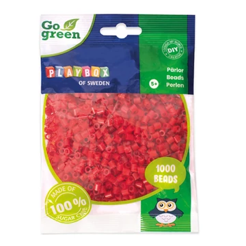 PlayBox: Go Green 5mm-es MIDI vasalható gyöngy 1000db-os piros színben