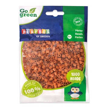 PlayBox: Go Green 5mm-es MIDI vasalható gyöngy 1000db-os világosbarna színben