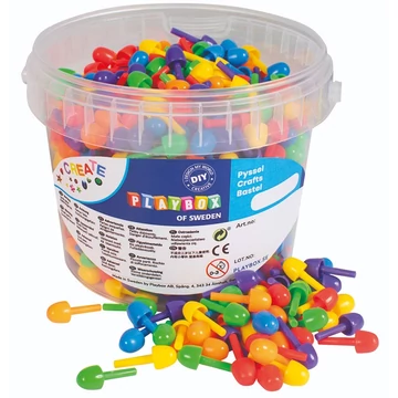 PlayBox: Színes kis méretű mozaik pötyi 125 db-os szett vödörben 1cm