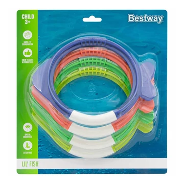 Bestway: Lil' Fish™ halacska alakú búvárgyűrű készlet 4db-os szett