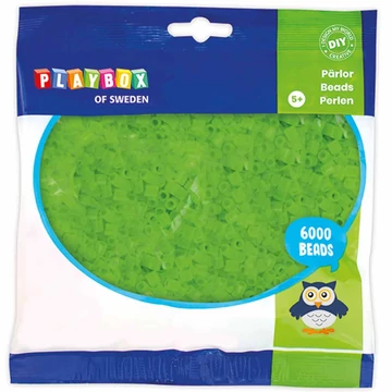 PlayBox: 5mm-es MIDI áttetsző vasalható gyöngy zöld színben 6000db-os csomag
