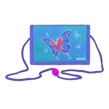 Spirit: Butterfly kék-lila tépőzáras pénztárca 12,5x8,5cm