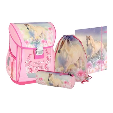 Spirit: Young and Wild rózsaszín 4db-os iskolatáska szett 38x28x17cm