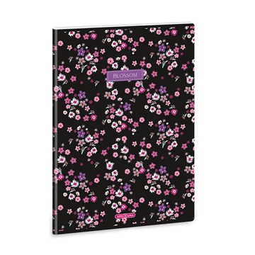 Ars Una: Pearl Blossom fekete extra kapcsos vonalas füzet A/4