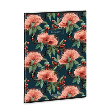 Ars Una: Flowery Green extra kapcsos vonalas füzet A/4