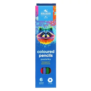 ICO: Koh-I-Noor 3551 Hatszögletű színes ceruza mosómedvés dobozban 6 darabos