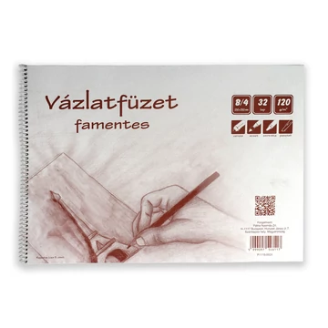 Famentes spirálos vázlatfüzet B/4 32 lapos, 120g