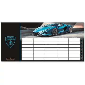 Ars Una: Lamborghini kék kétoldalas órarend
