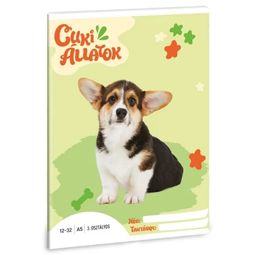 Ars Una: Cuki állatok - Welsh Corgi 3.osztályos vonalas füzet A/5