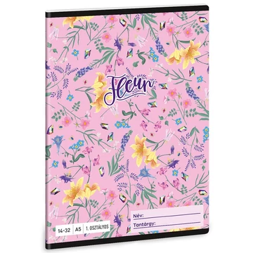 Ars Una: Fleur virágos 1.osztályos vonalas füzet A/5