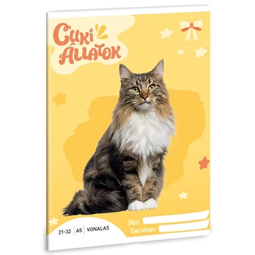 Ars Una: Cuki állatok - Norvég macska vonalas füzet A/5