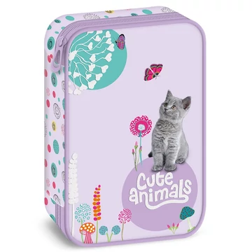 Ars Una: Cute Animals - Kitten cicás többszintes tolltartó 15,5x22,5x4,5cm