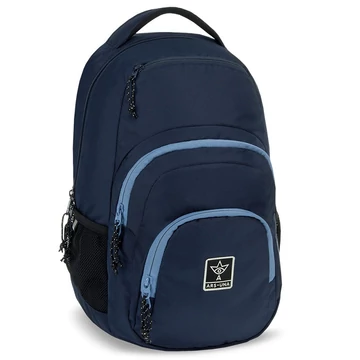 Ars Una: Navy sötétkék AU-2 iskolatáska, hátizsák 32x46x22cm